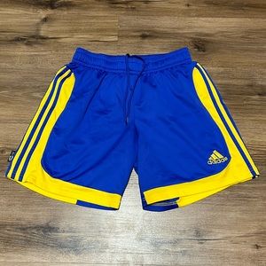 Adidas Blue and Yellow Athletic Shorts